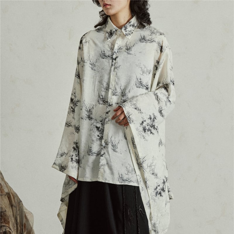 ワイドスリーブドレープシャツ MTO0046