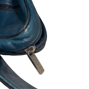 vintage LOEWE blue green leather shoulder bag