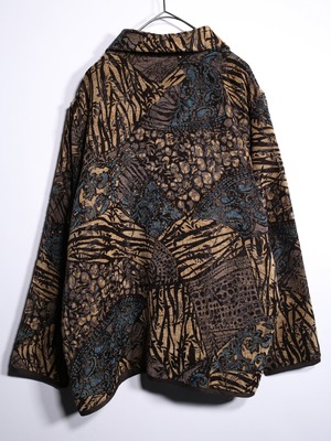 zebra × flower 2way reversible jacquard jacket