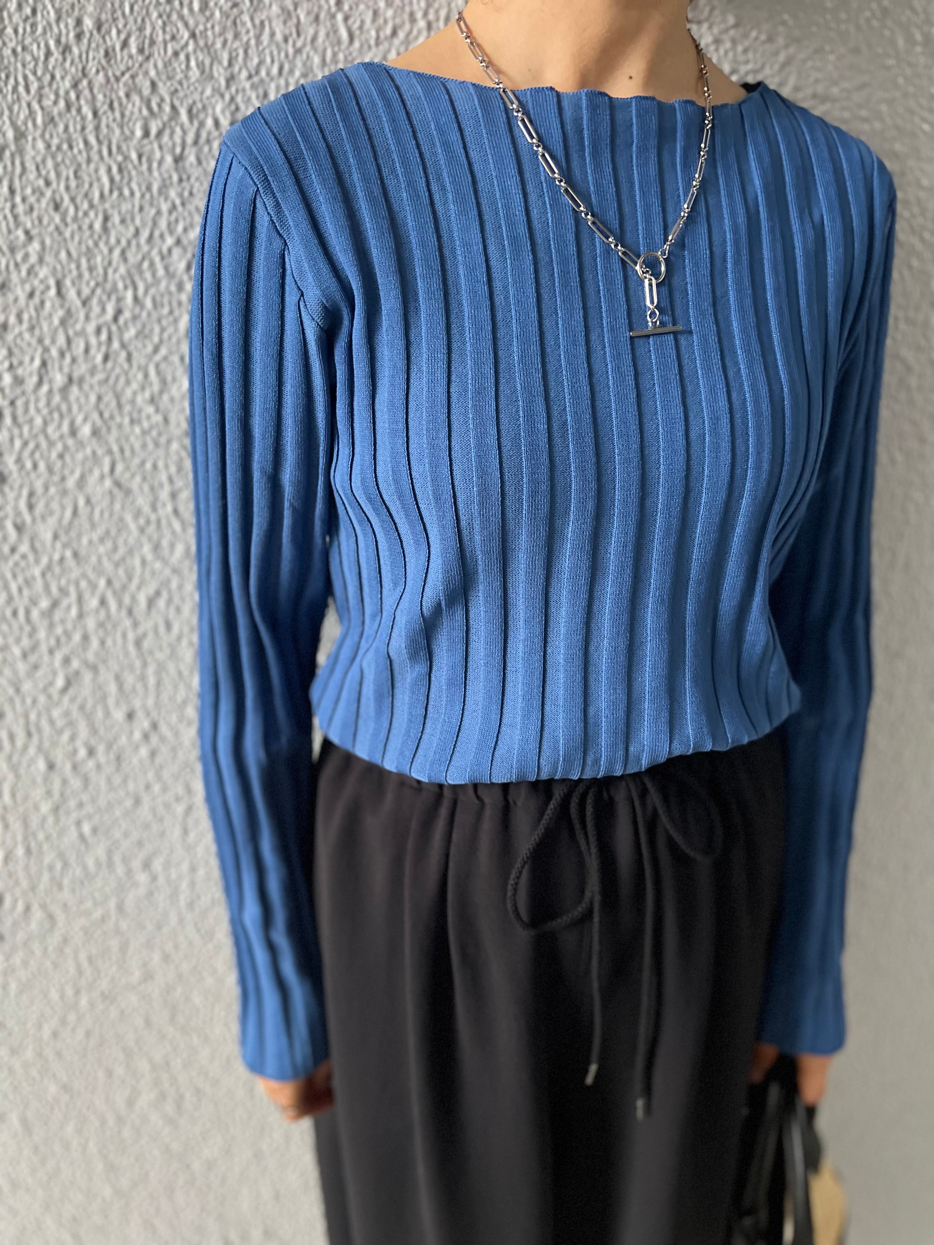 新色追加【 SELECT】ワイドリブボートネックプルオーバー 19-0444