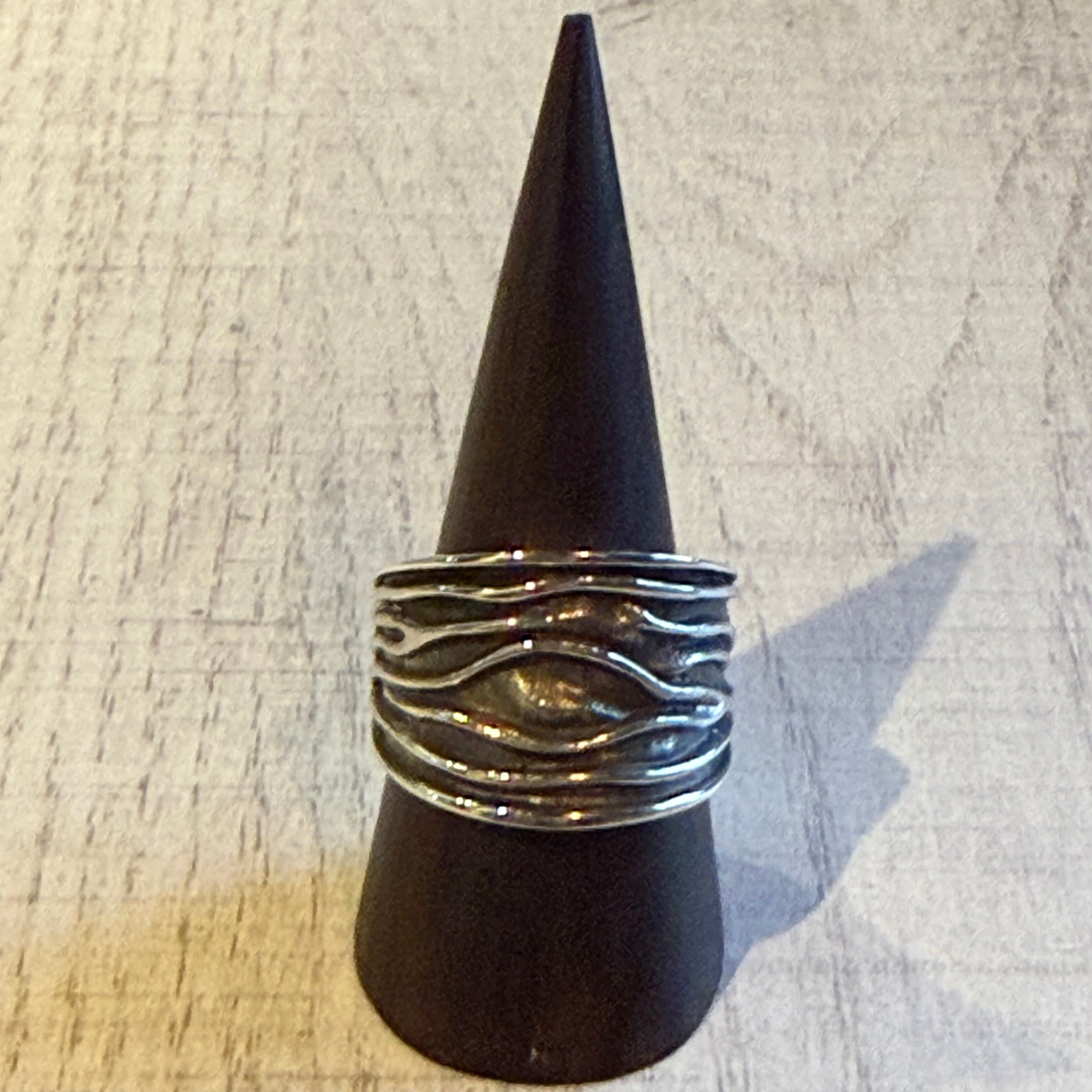 SILVER925 BIG MALACHITE STONE OVAL RING/シルバー/リング