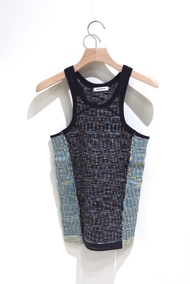 OPEN SESAME CLUB / melange patch tank / blue