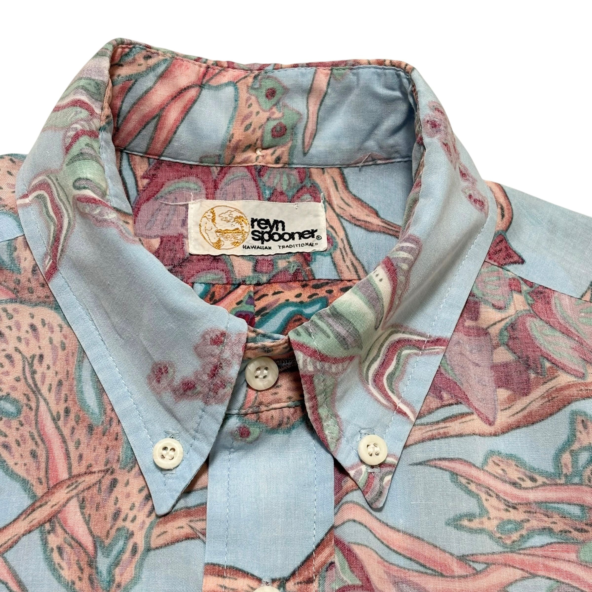 古着 レインスプーナー reyn spooner アロハシャツ ハーフボタン 半袖