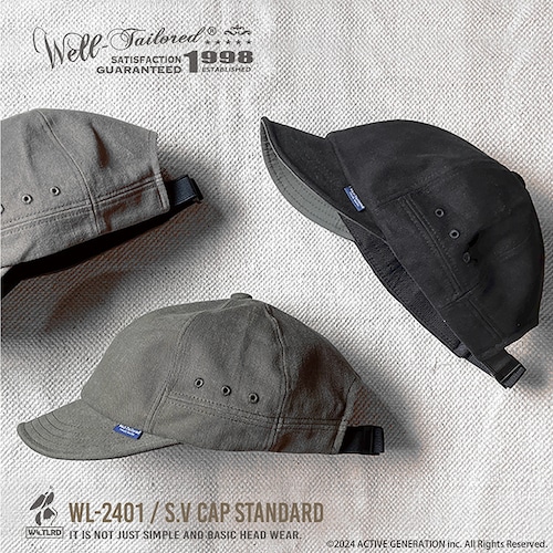 Well-Tailored/ ウェルテイラード S.V CAP STANDARD ショートブリムキャップ  キャップ シンプル ワンポイント ベースボールキャップ ツバ短 短いツバ ベースボールキャップ アウトドア レディース メンズ ブランド