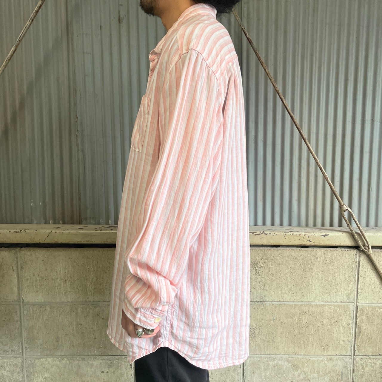 TOMMY BAHAMA 長袖 リネンシャツ ストライプシャツ メンズXL 古着 