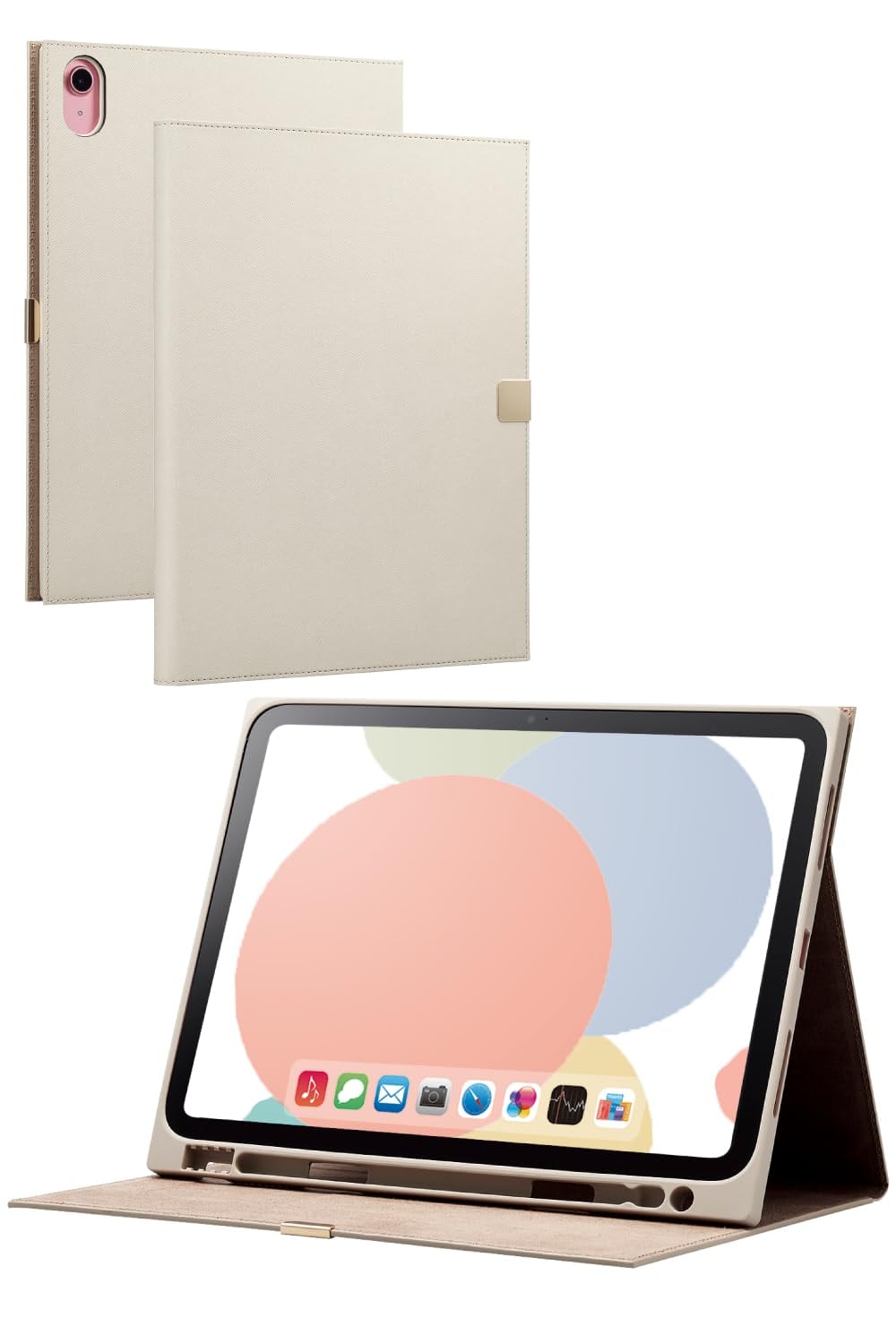 エレコム iPad 第11世代 A16 11インチ (2025) 10.9インチ 第10世代 (2022) フラップケース ソフトレザー &me Apple Pencil収納 フリーアングル グレージュ TB-A23RWVJMGB