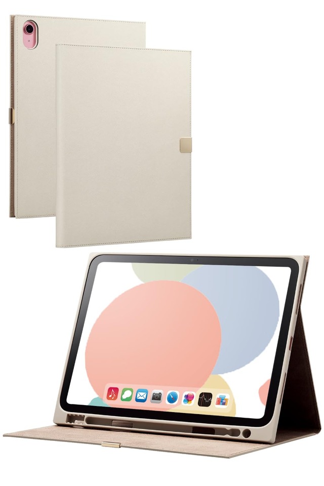 エレコム iPad 第11世代 A16 11インチ (2025) 10.9インチ 第10世代 (2022) フラップケース ソフトレザー &me Apple Pencil収納 フリーアングル グレージュ TB-A23RWVJMGB