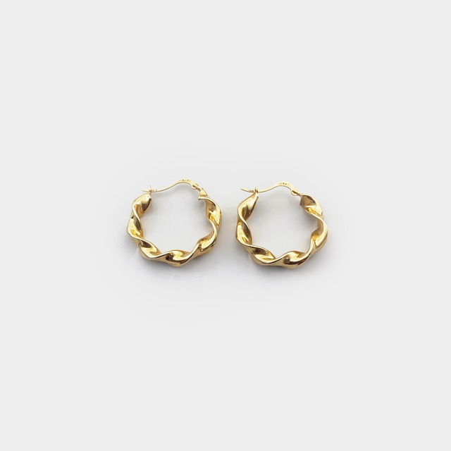 14K Twisted Hoops