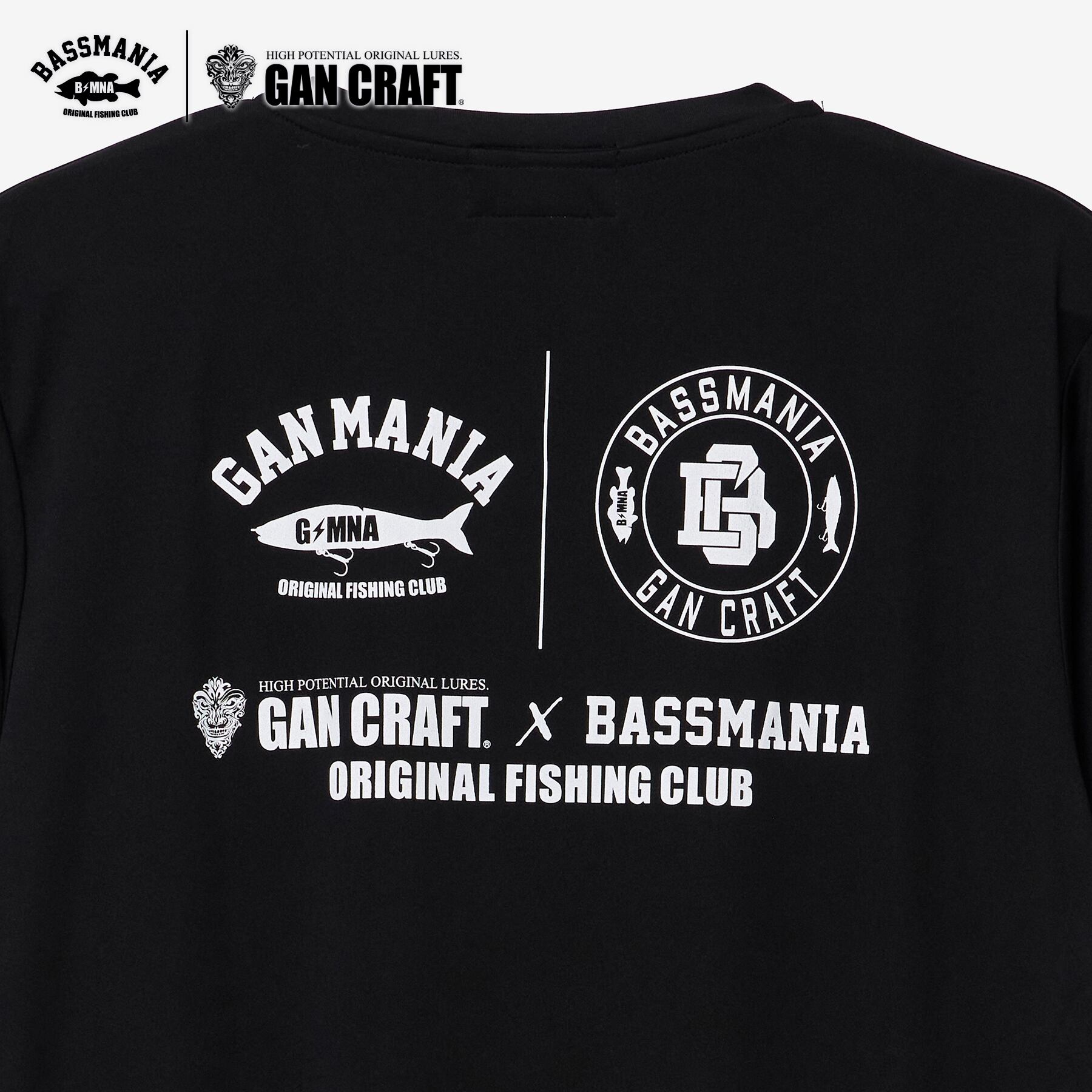 GANCRAFT×BASSMANIA】GANMANIA LOGO ドライTシャツ ［BLK］ | bassmania.jp