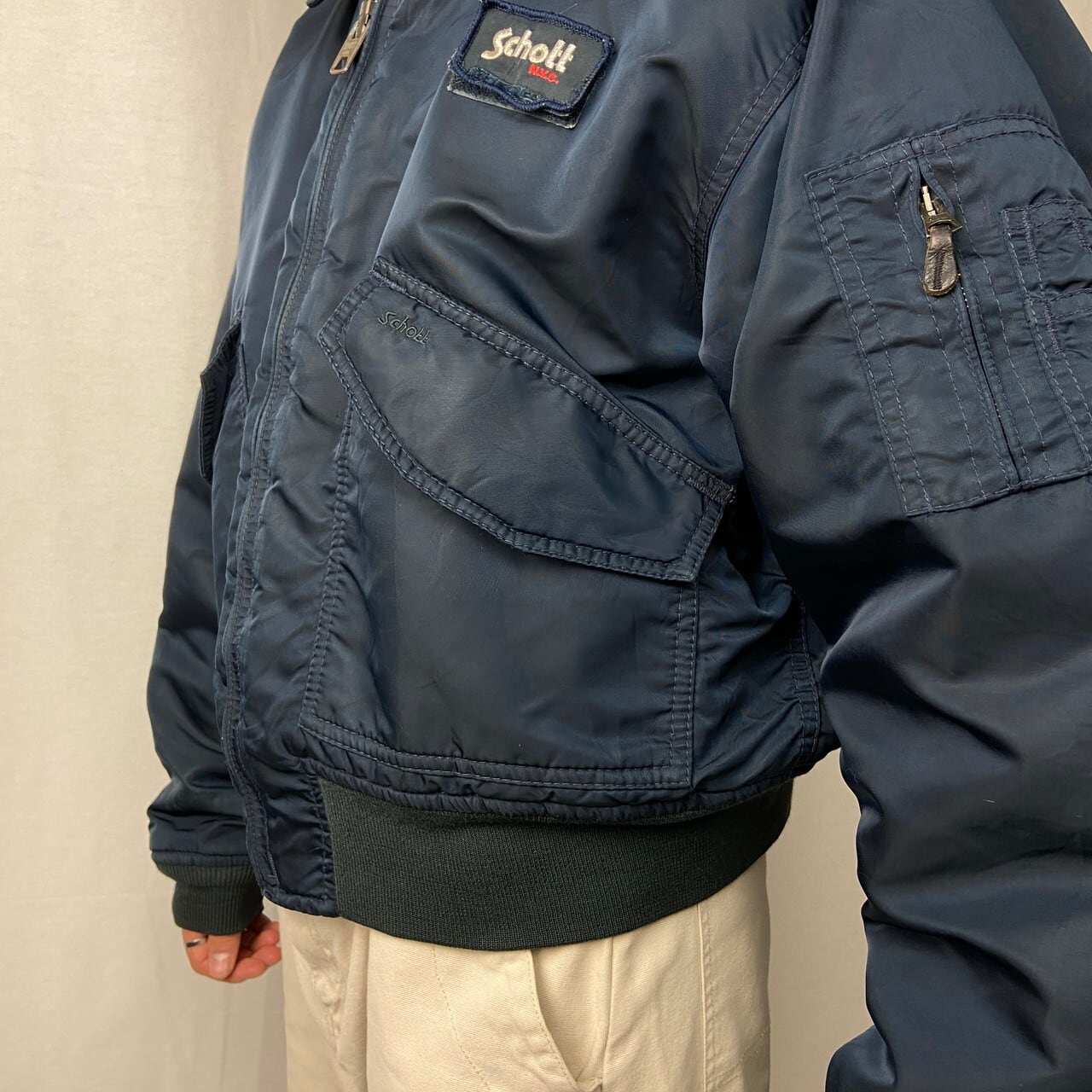 Schott ショット CWU-R ミリタリー フライトジャケット メンズL Schott ショット CWU-R ミリタリー フライトジャケット メンズL