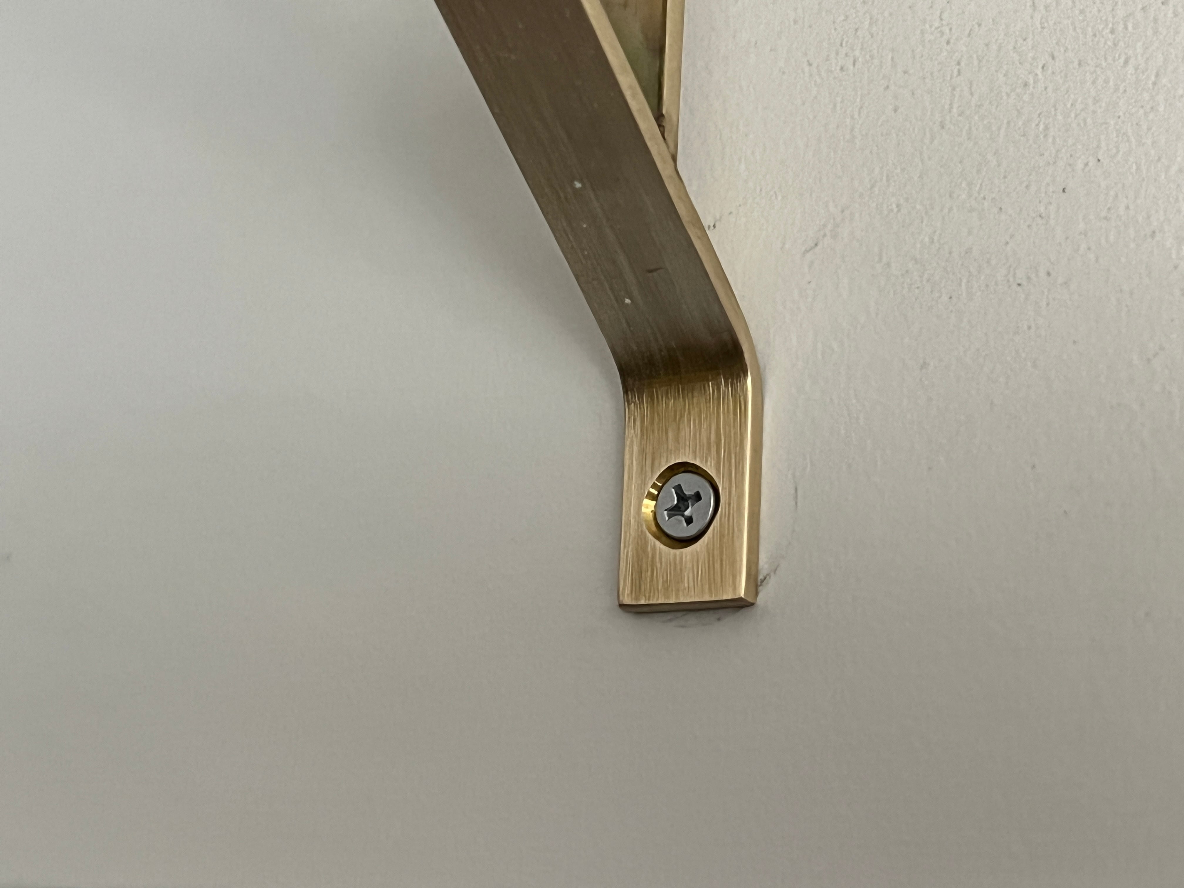 一点物　レトロ　真鍮　棚受　300ｍｍ✗350ｍｍ　ブロンズ　木ネジ付　2個 楽天市場】真鍮 棚受け金具 ブラスシェルフ200×200mm Mサイズ 1