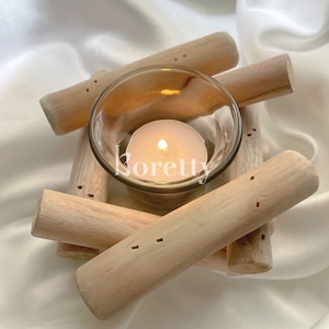 【CANDLE】ログキャンドルホルダーとキャンドルセット