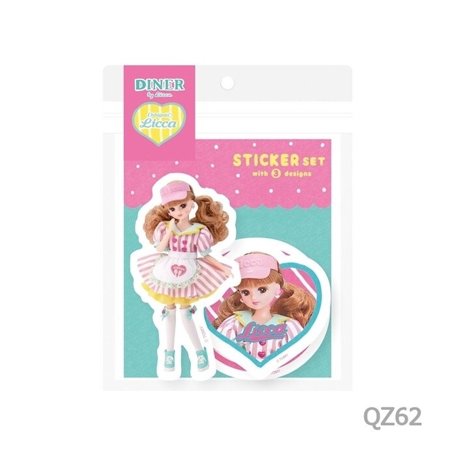 古川紙工 × リカちゃん　Oshigoto Licca　ダイナーカフェ　ステッカー3柄セット　FU03
