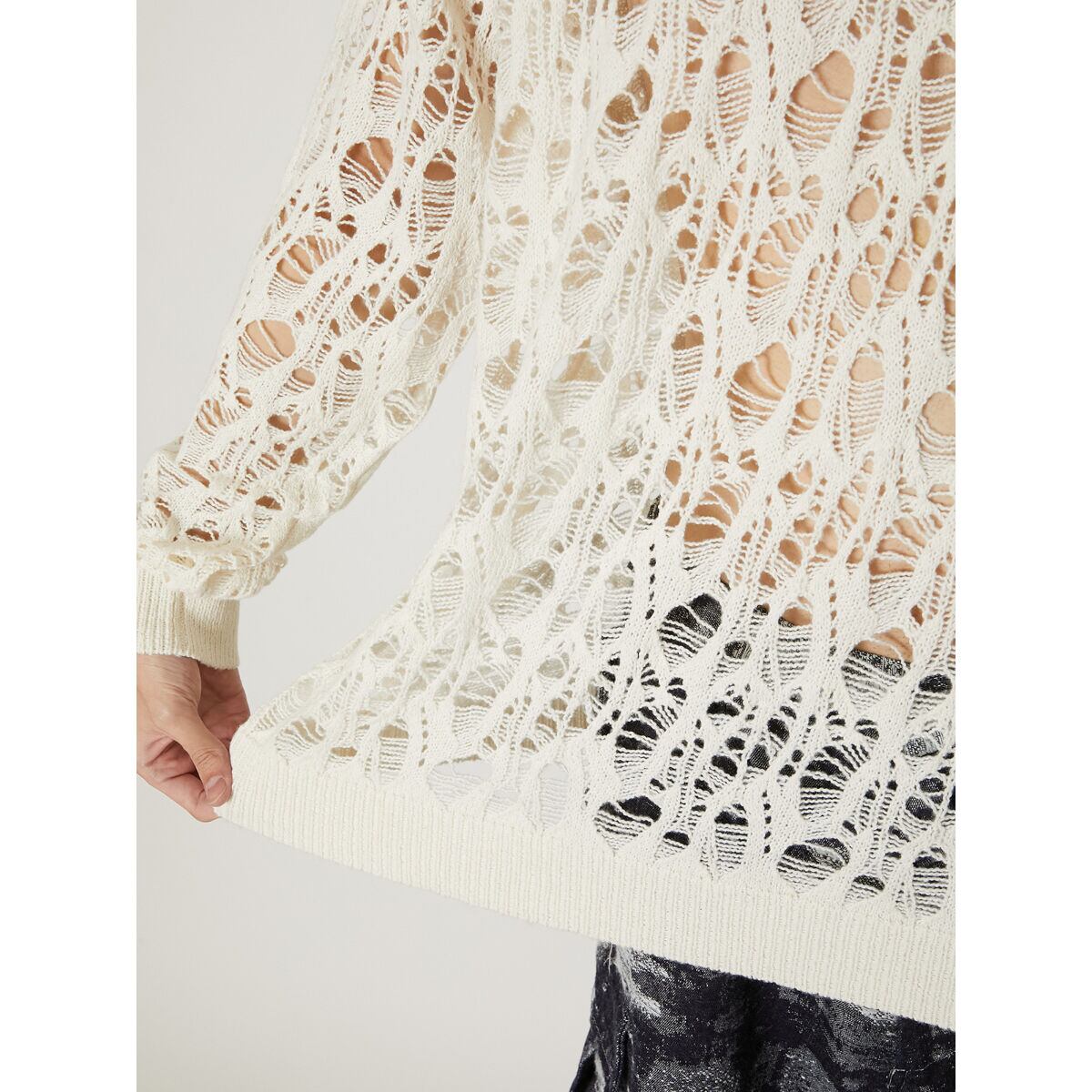 TAAKK PERFORATED PULLOVER KNIT(WHITE) TA23AW-KN048 | IAAAM ONLINE