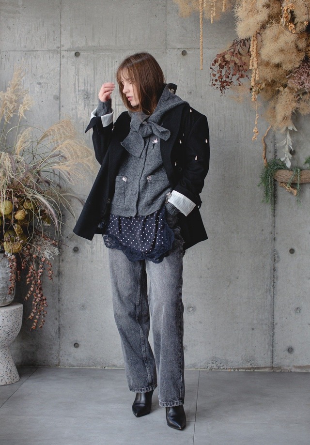 （select）ビーズ付きカーディガンSET