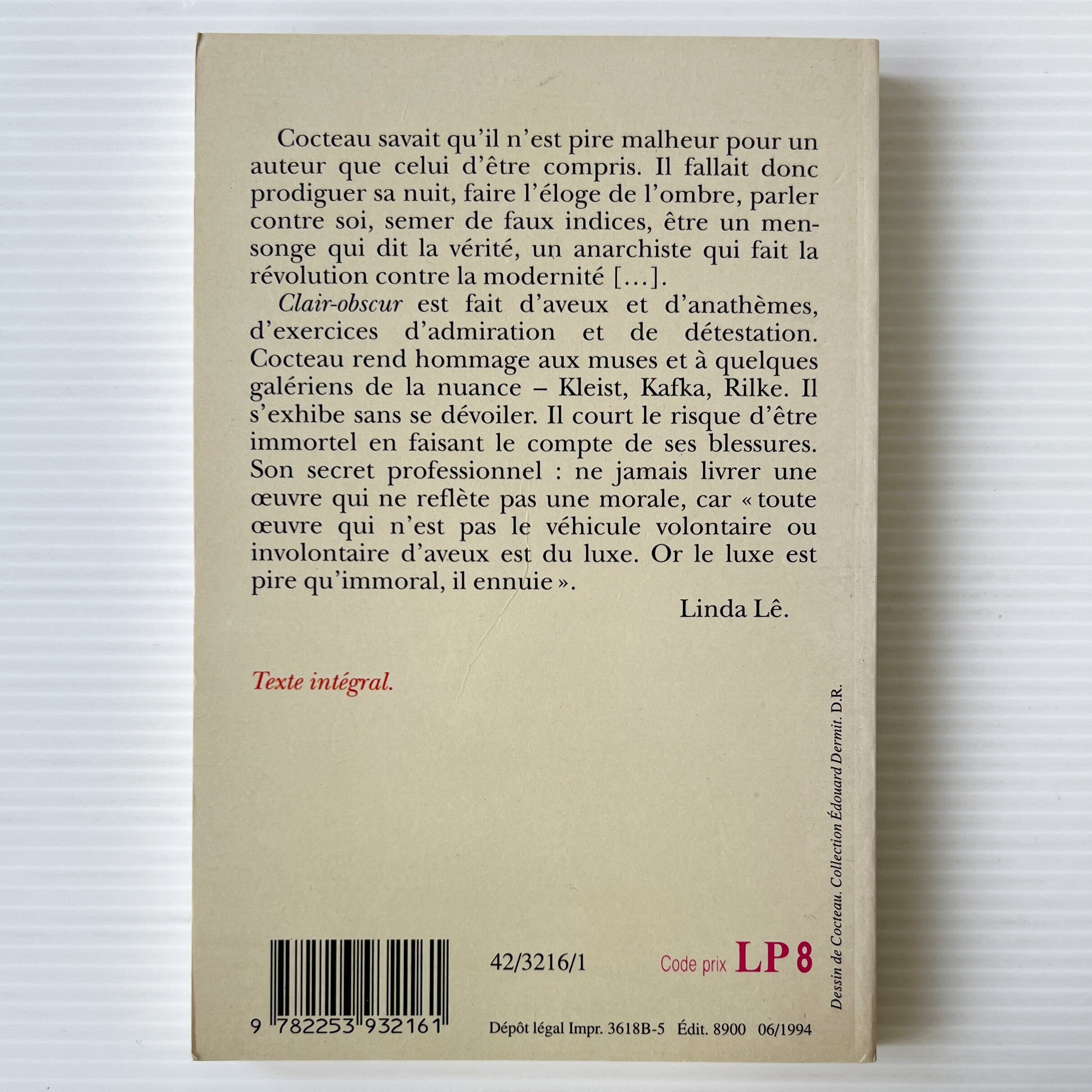 Clair-obscur: Poemes 詩集 幽明抄 / Jean Cocteau ジャン・コクトー / Le Livre De Poche