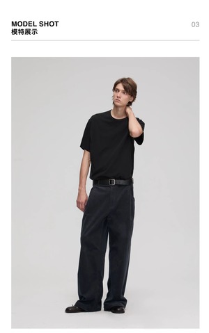 DECESOLO 26AW 100%コットン 細畝コーデュロイ タックトラウザー
