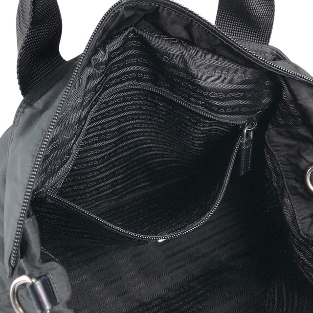 PRADA プラダ ショルダーバッグ ブラック トライアングルロゴ ナイロン 2WAY トートバッグ vintage ヴィンテージ オールド zdgz8g