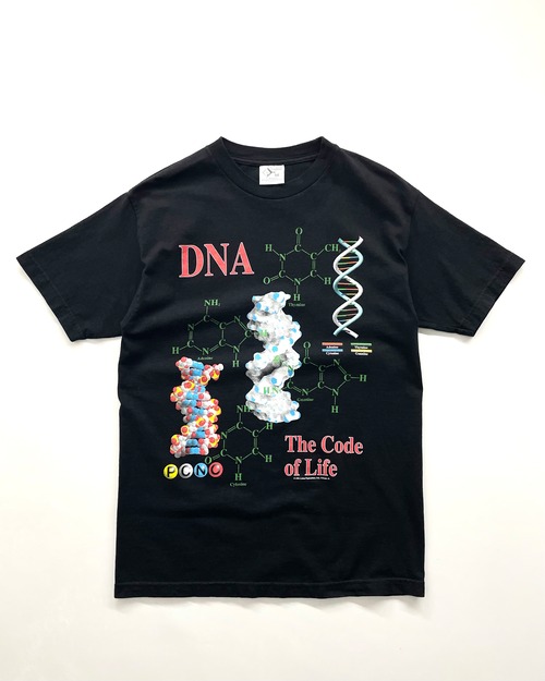 90s(1995) Cotton Expressions "DNA" Print Tee USA製