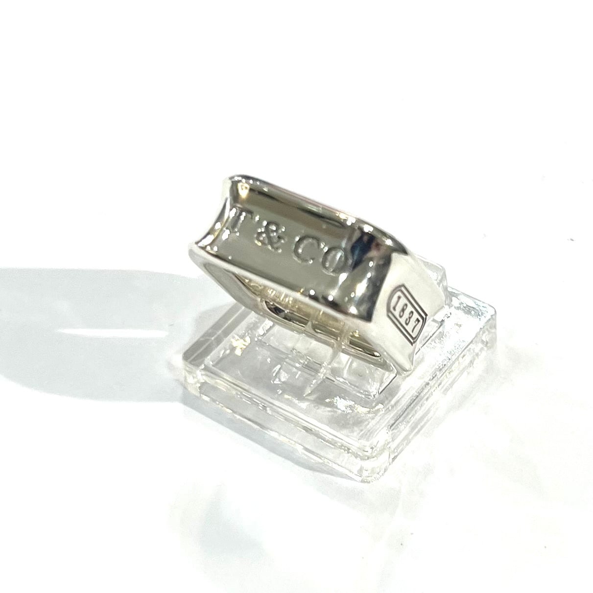 TIFFANY&CO.】【7-8号】2660 T&CO 1837 スクエアリング／シルバー925