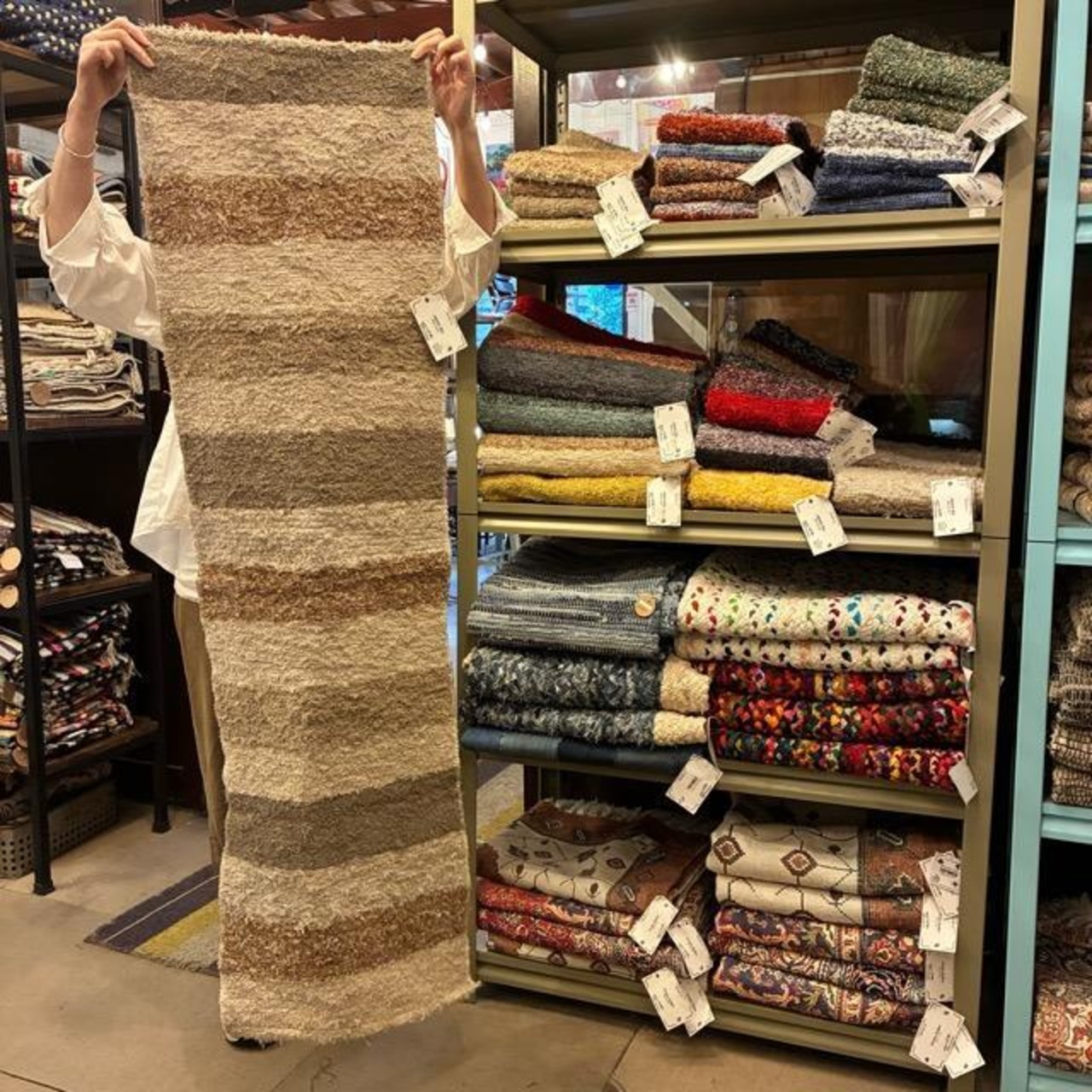 Spain Jalapa rug Long 40×165cm 3color　スペイン　ハラパラグマット　ロング　全3色　ナチュラル　イエロー　マルチ　キッチンマット　丸洗い　アソート