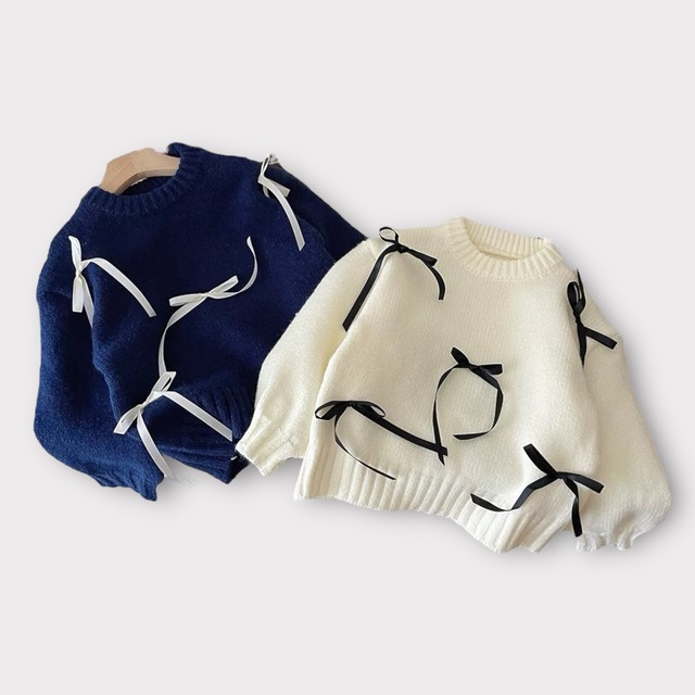 ribbon knit pullover