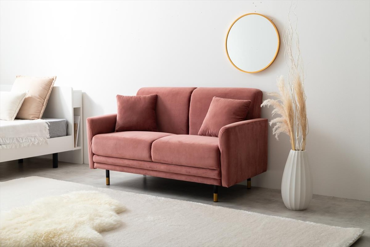 Ami 2人掛けコンパクトベロアソファ