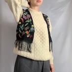 Vintage Vest _01（ヴィンテージ刺繍フリンジベスト）