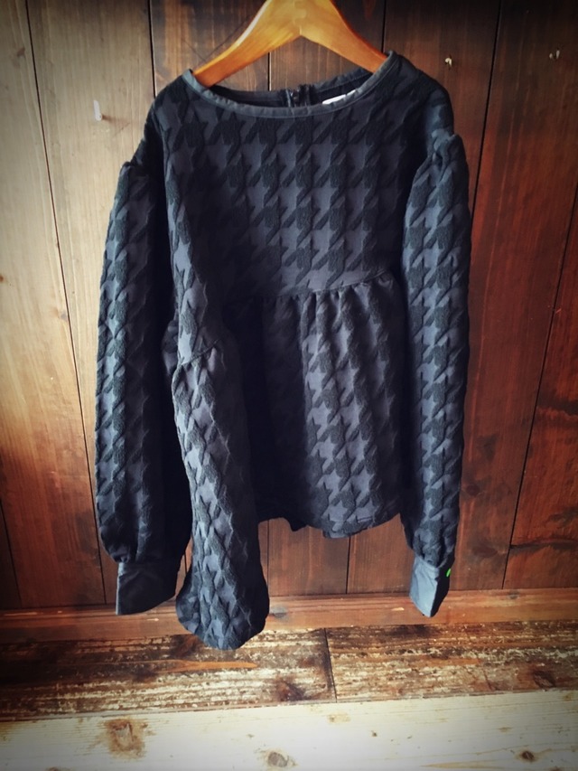 frankygrow HOUND STOOTH JQ PEPLUM TP black