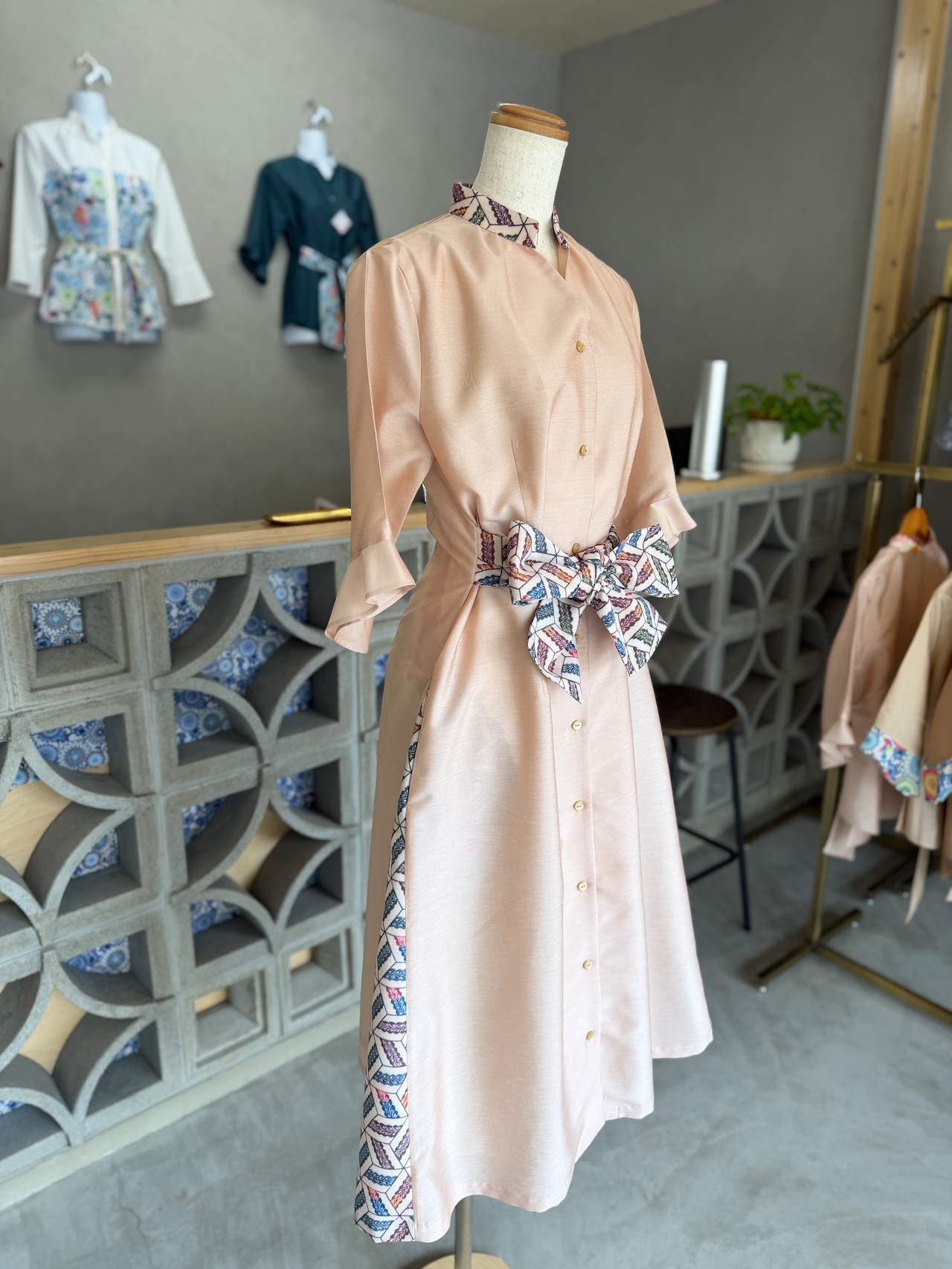 ワイドリボンkariyushiワンピース pink