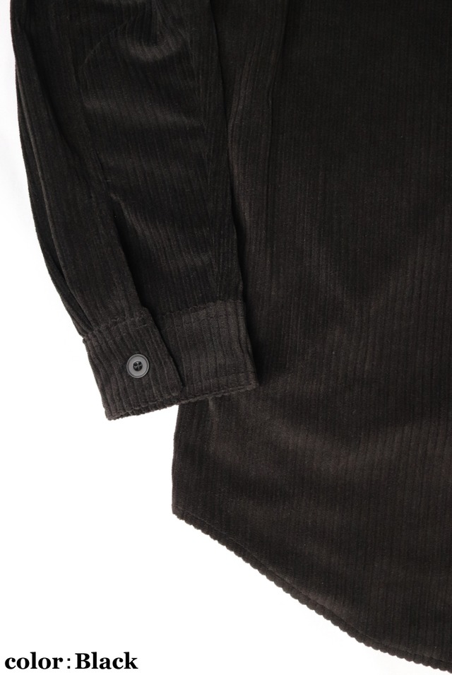 Bear corduroy long sleeve shirt（ベアー コーデュロイ  ロング スリーブ シャツ)【Black】