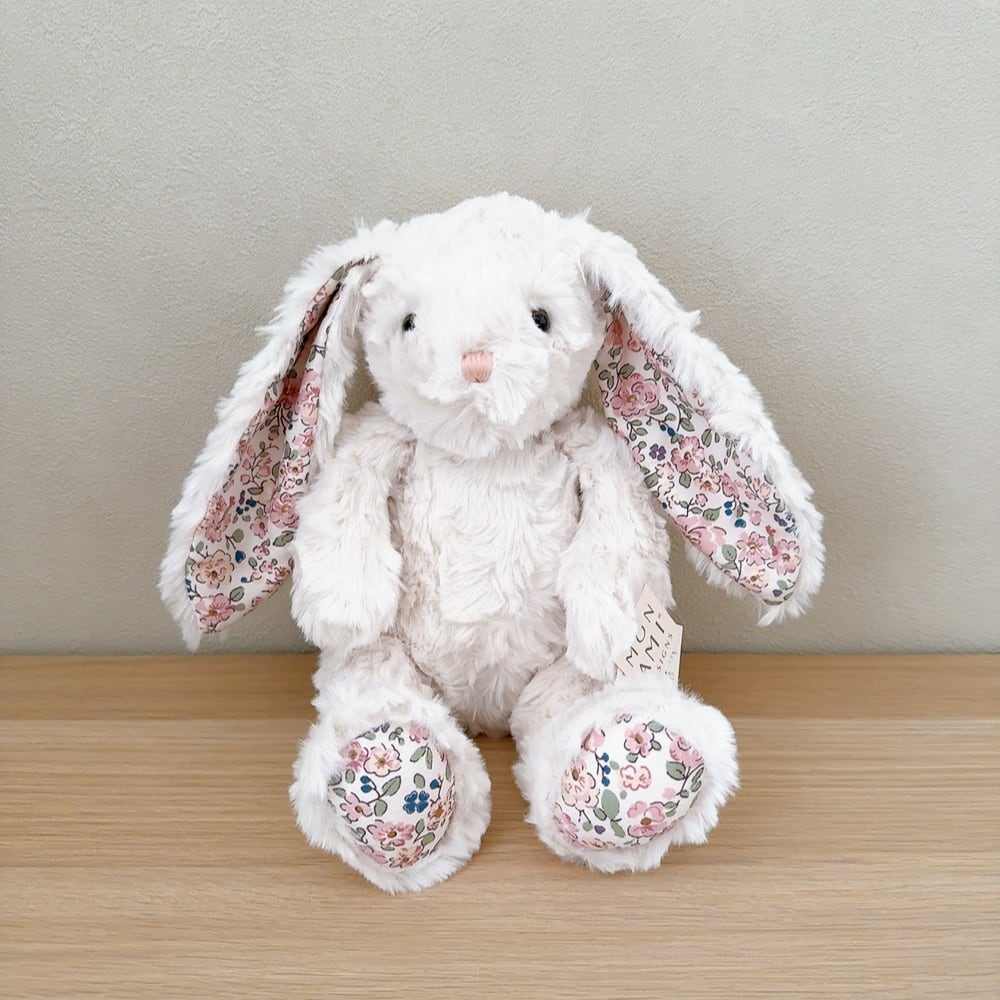 MON AMI モナミ | フェイス クリームフローラルバニー Mサイズ うさぎ ぬいぐるみ ホワイト 38152