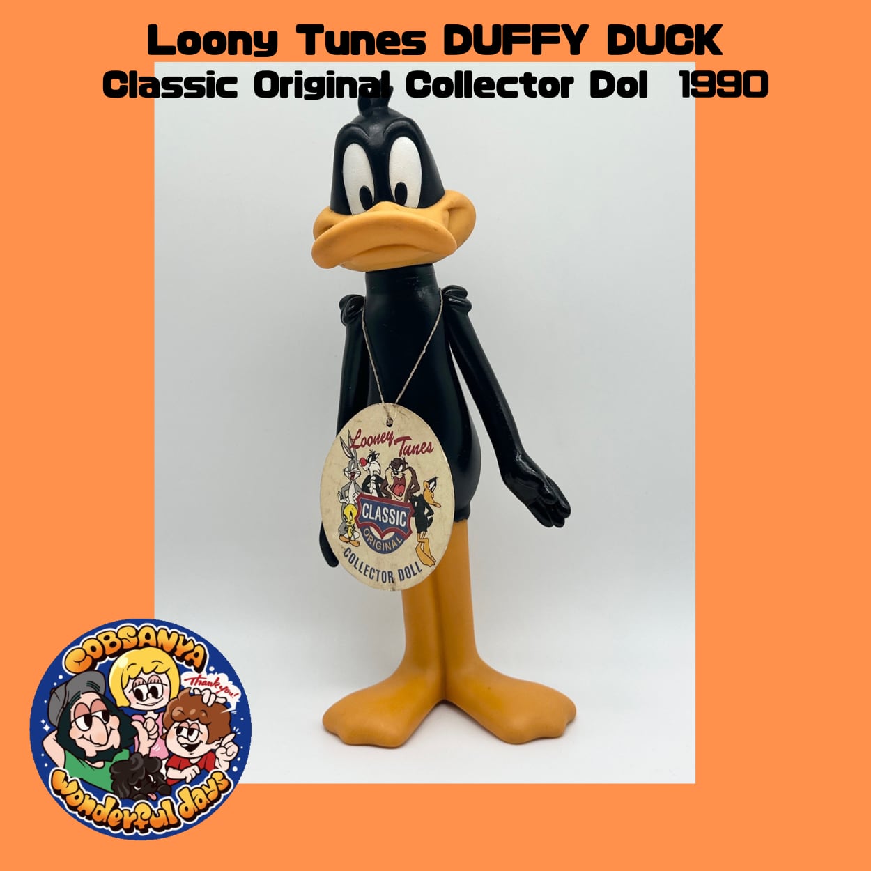 ルーニー・テューンズ ダフィーダック ソフビフィギュア 紙タグ付き Classic Original Collector Doll 1990年