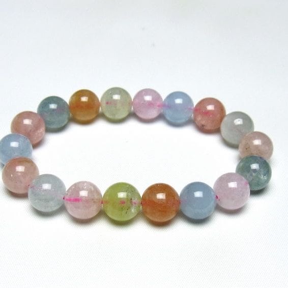 ミックスカラーベリル ブレスレット 12mm 一点物 メール便可 [M便 1/10] 111-48918