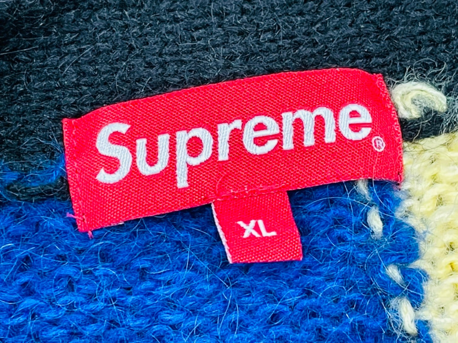 SUPREME 19SS PATCHWORK MOHAIR CARDIGAN MULTICOLOR XL 220JL1689  