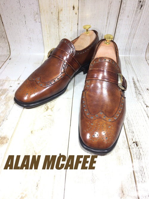 ビンテージ未使用 Alan McAfee アランマカフィー ウィングチップモンク UK9H 28cm