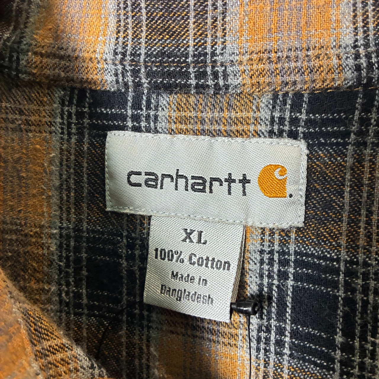 Carhartt ダック生地 ワークシャツ 企業モノ 裏地ネル チェックライニング ベージュ カーハート