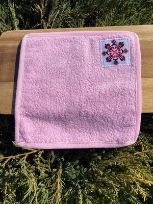 ウクライナ暗号手刺繍入りハンカチー 母国　(Батьківщина)　ハンドタオル