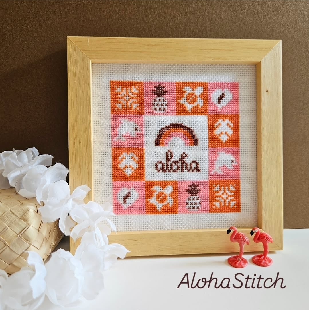キット】ハワイアンキルト(ブルー&グリーン) | Aloha Stitch*クロス