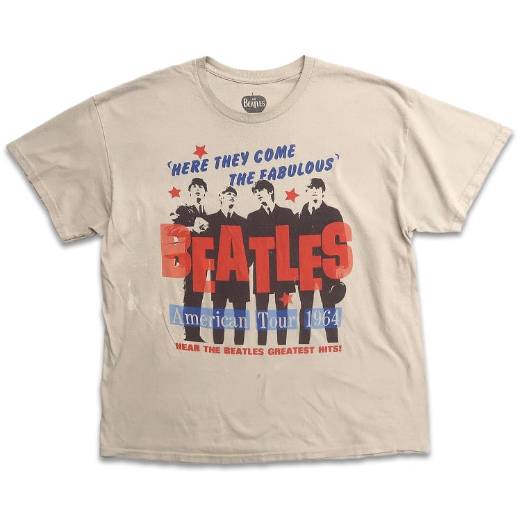 古着 THE BEATLES ビートルズ バンドTシャツ プリントTシャツ ベージュ