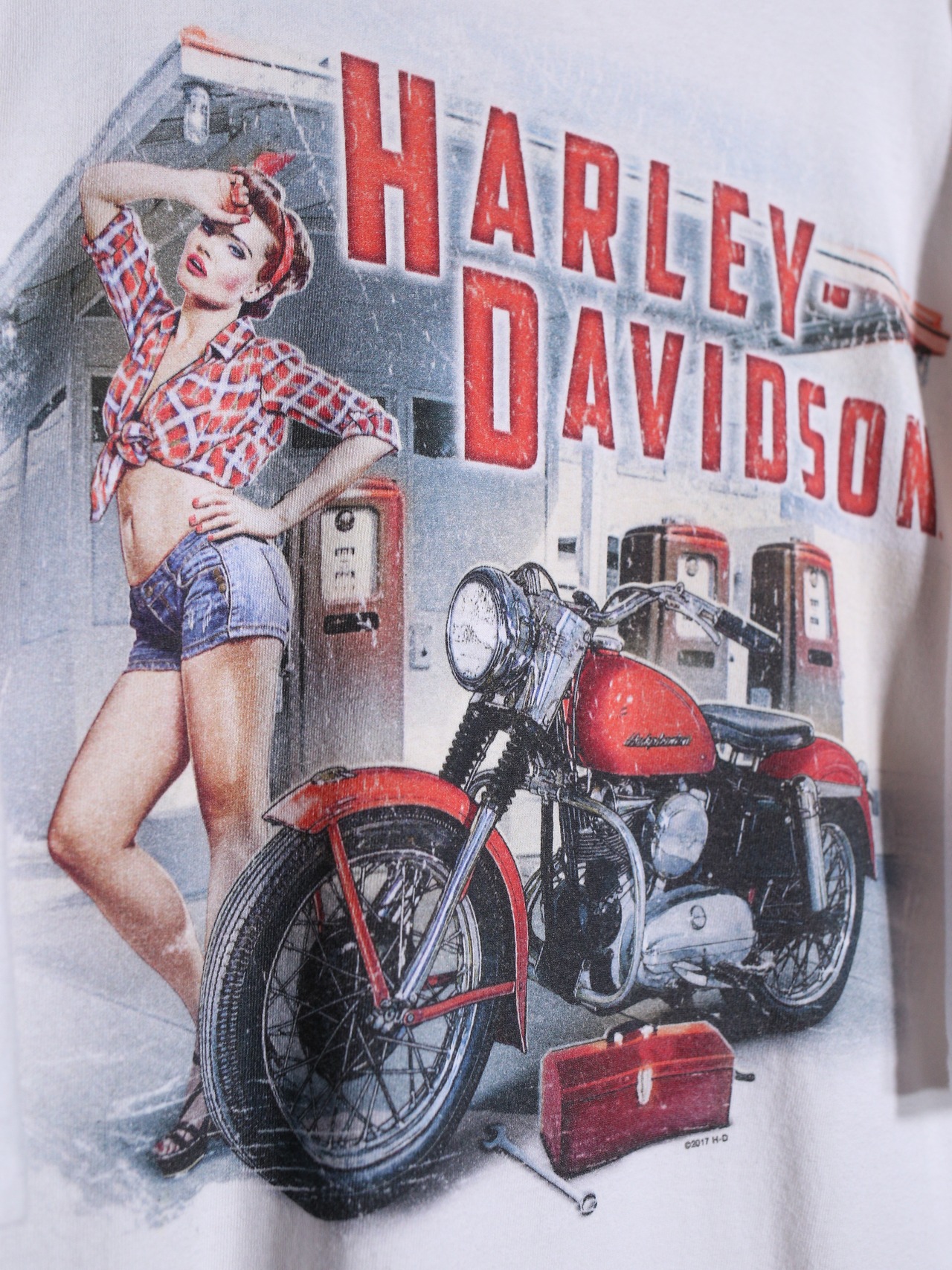 "Harley-Davidson" XXXL over silhouette special white tee - 10