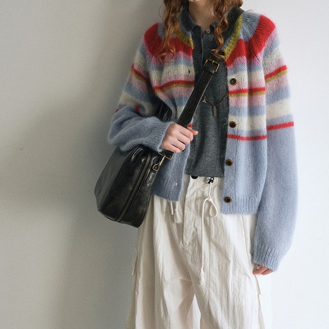 Crew Neck Knit Cardiga【2color】  T4122