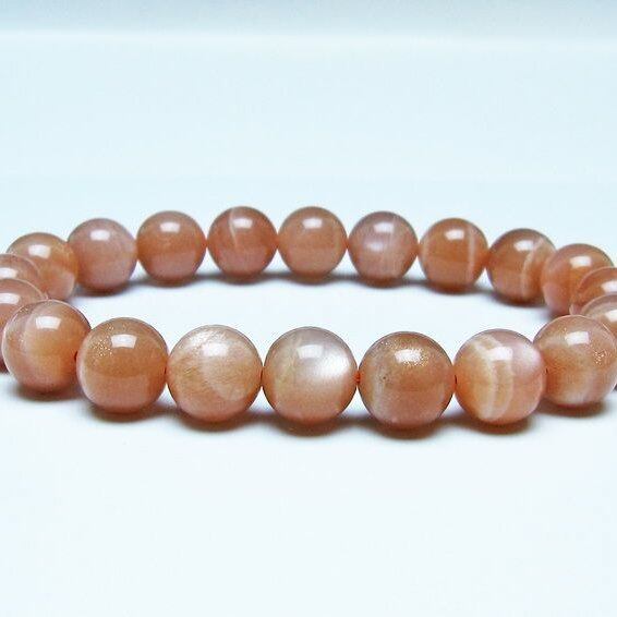 オレンジムーンストーン ブレスレット 11mm 一点物 メール便可 [M便 1/10] 111-48521