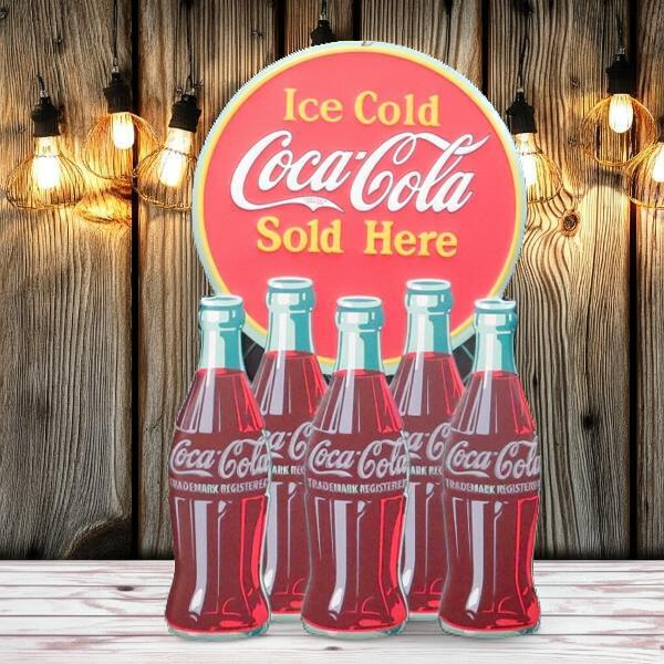 海外直輸入】ダイカット エンボス メタルサイン COCA-COLA ICE COLD