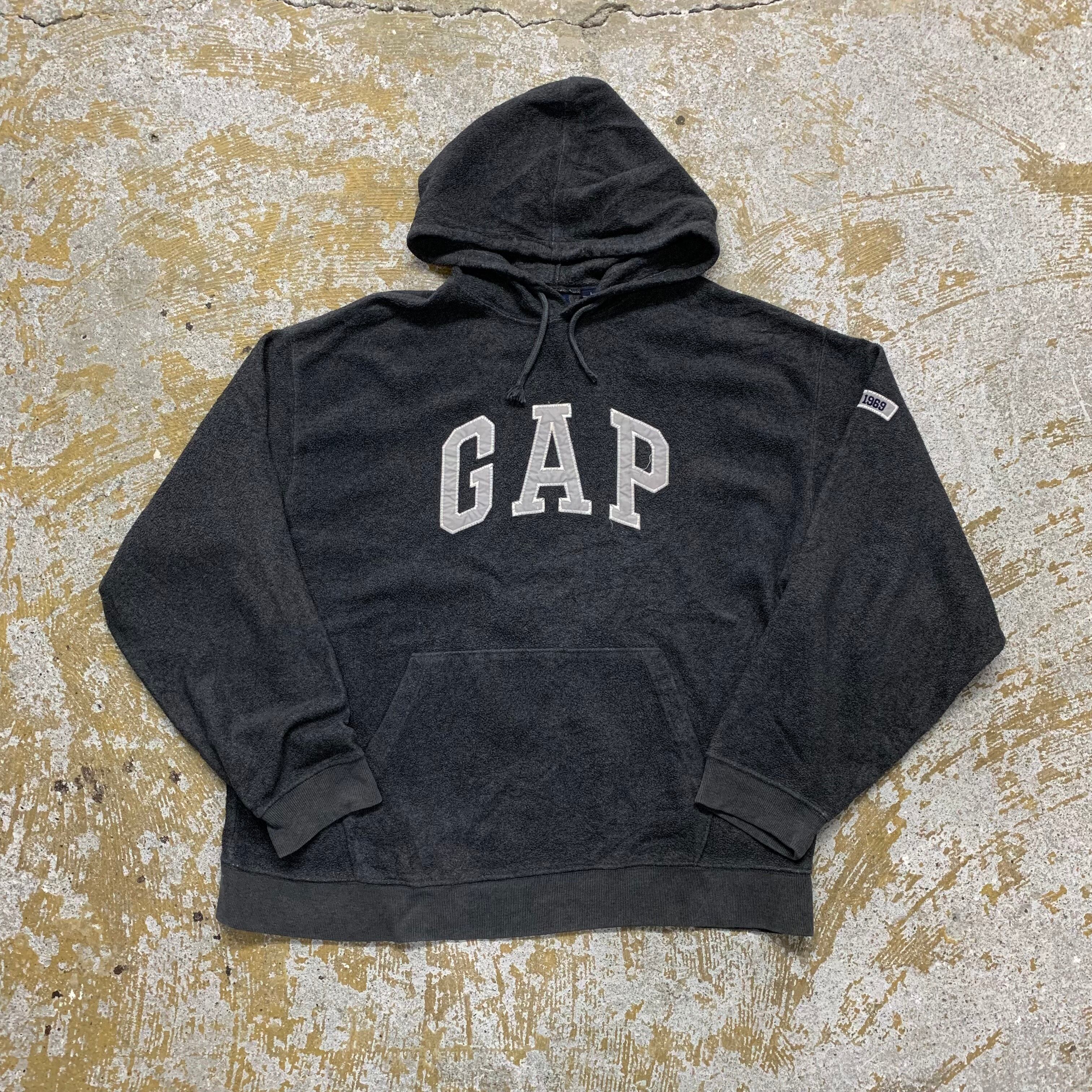 0076 / 1990's GAP arch logo hoodie チャコールグレー フリース
