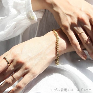 【ネコポス便】選べるサイズ!喜平チェーンブレスレット 金属アレルギー サージカルステンレス 1588