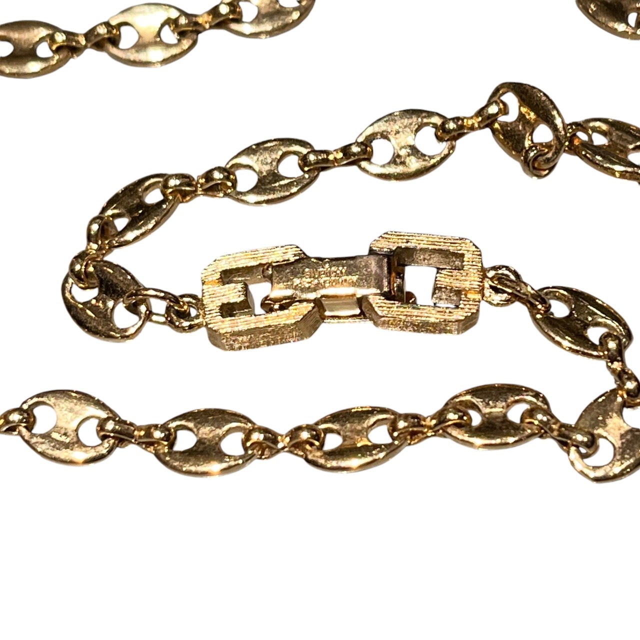 vintage GIVENCHY anchor link chain metal necklace