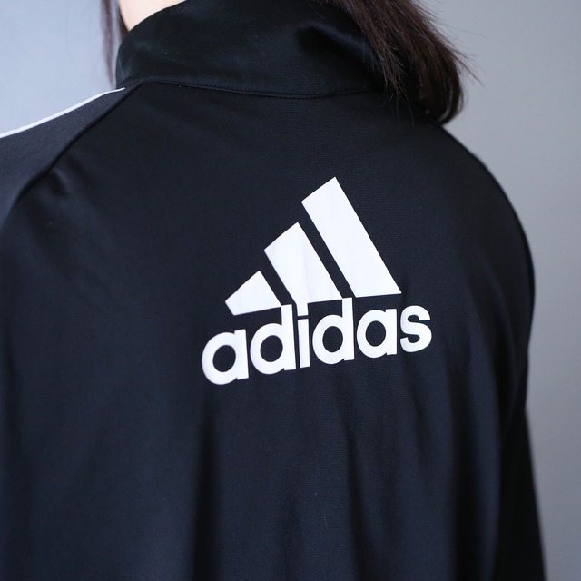 "adidas" black×white×blue good coloring track jacket