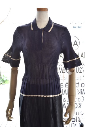 Lallia Mu(ラリア・ムー) 26S/S シアーリブニットポロ