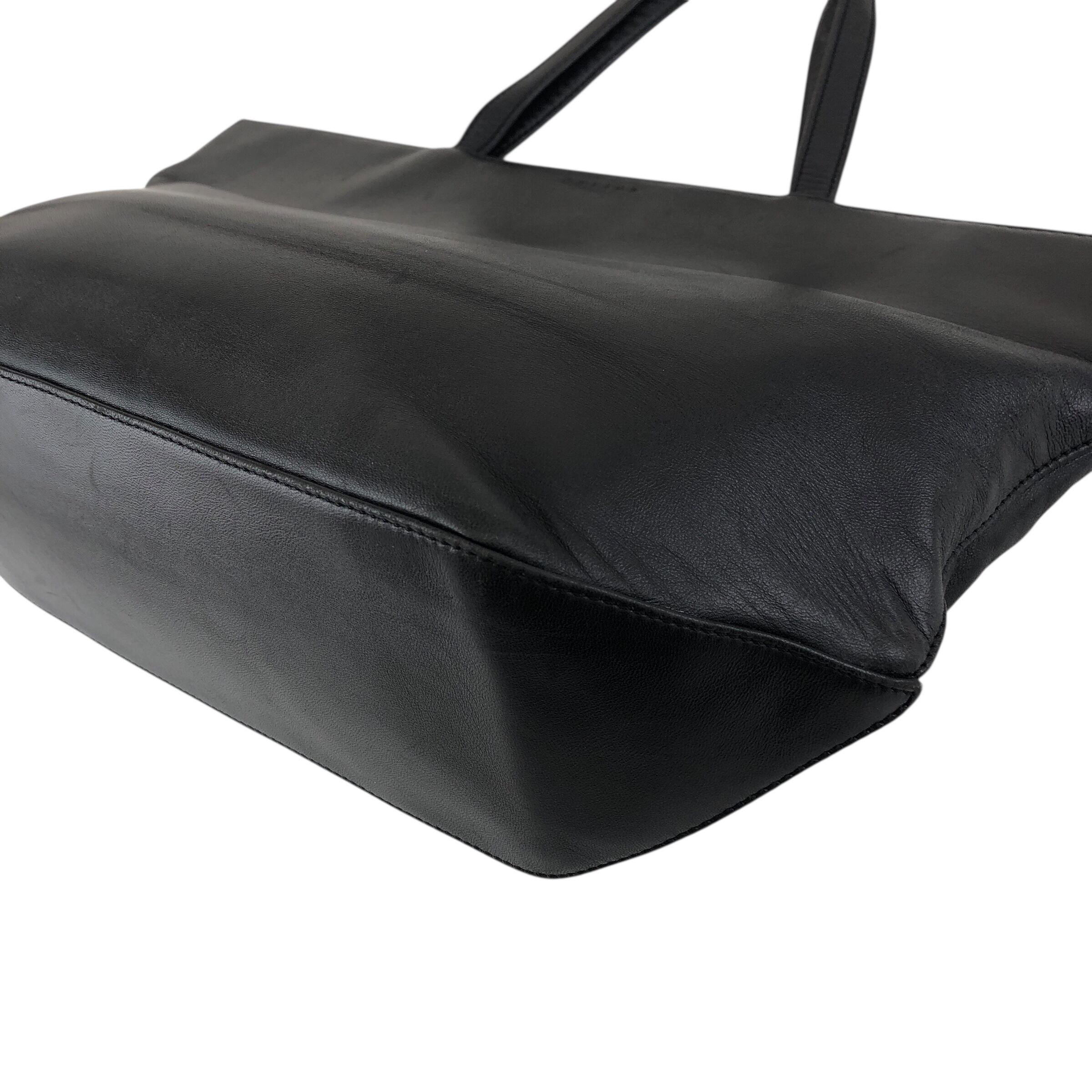 CELINE セリーヌ トートバッグ ブラック ロゴ レザー vintage